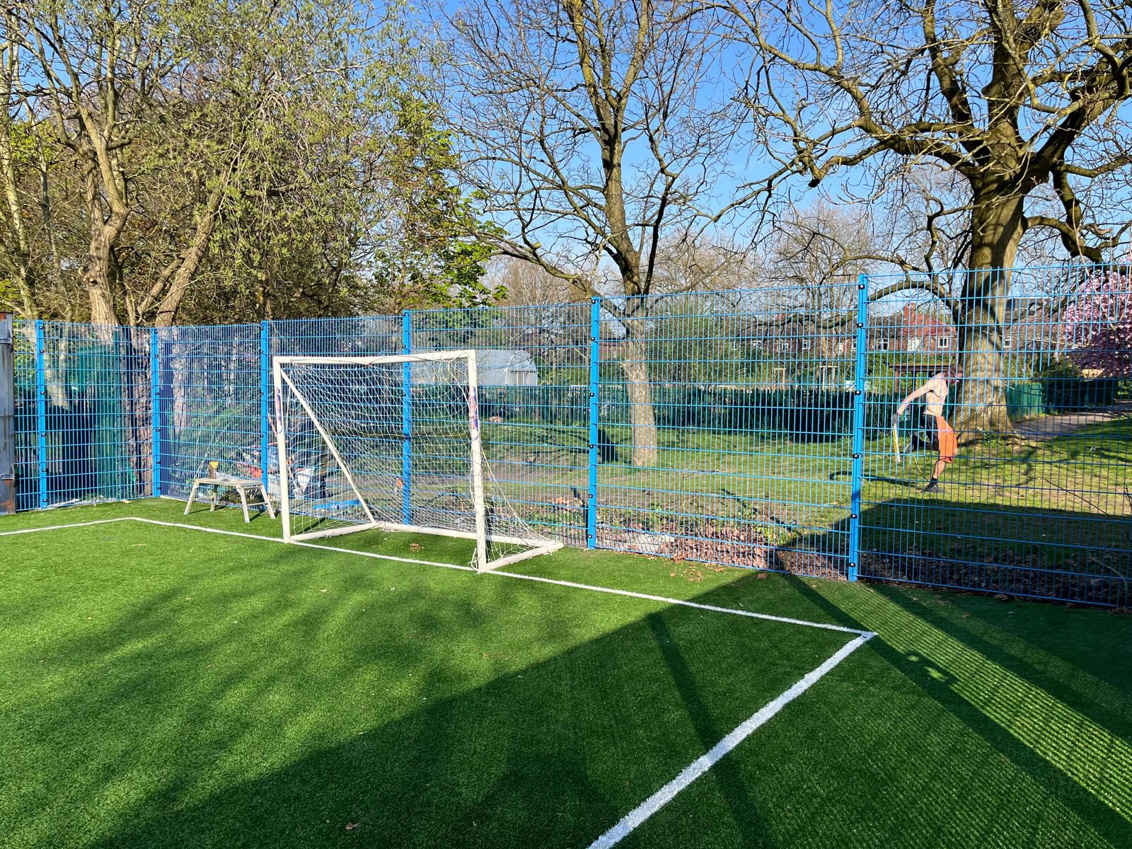 Commercial astroturf fencing project